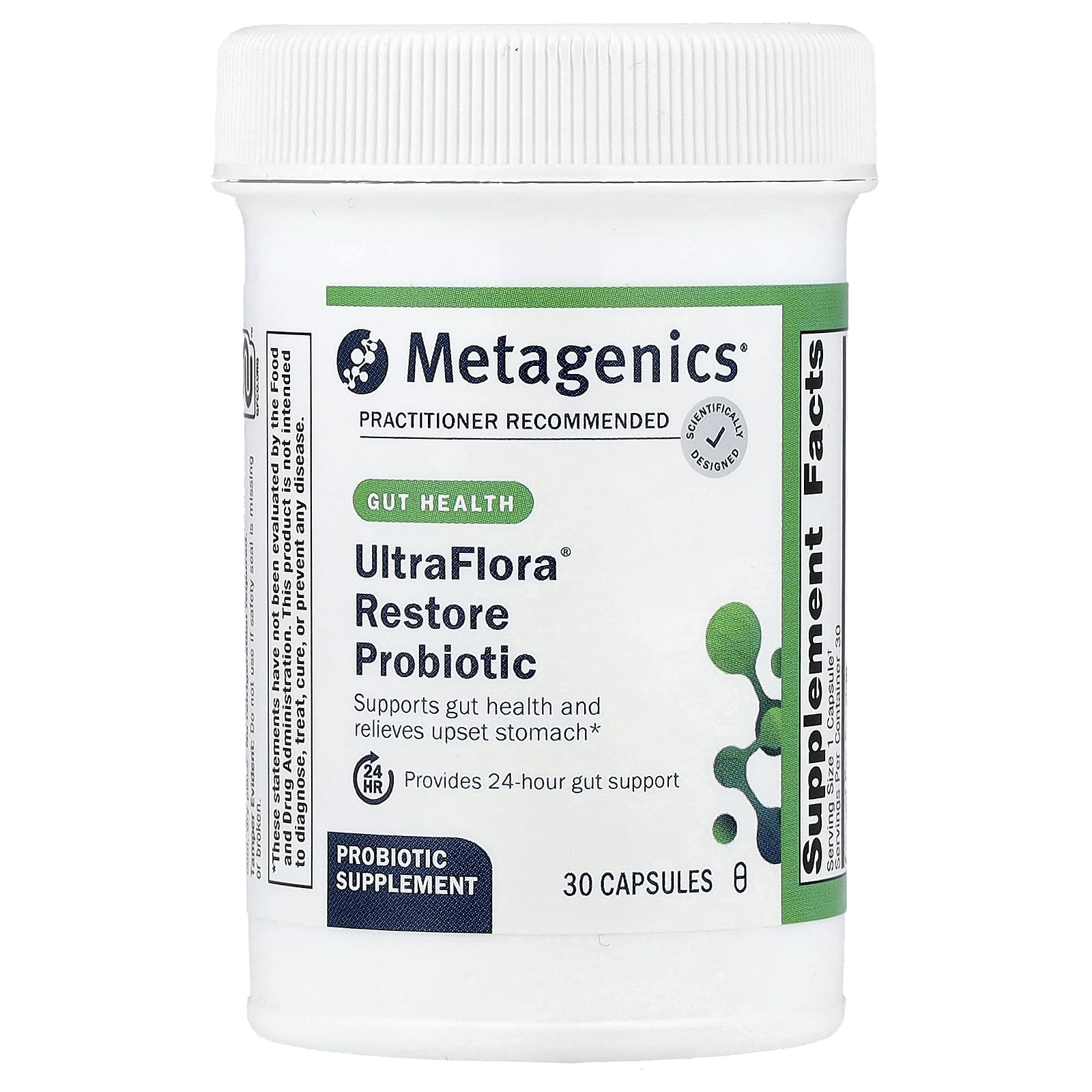 Metagenics, UltraFlora® Restore Probiotic, 30 Capsules UPC 755571939333 | HiLife Vitamins